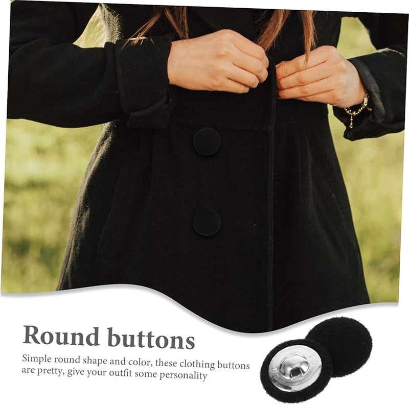 أزرار خياطة سوداء مستديرة مقاس 2.5 سم للمعاطف والسترات والملابس وأعمال DIY - Image 4